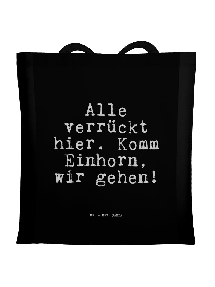 

Сумка-шоппер. Здесь все сошли с ума. Приходите... с черным слоганом. Mr. & Mrs. Panda