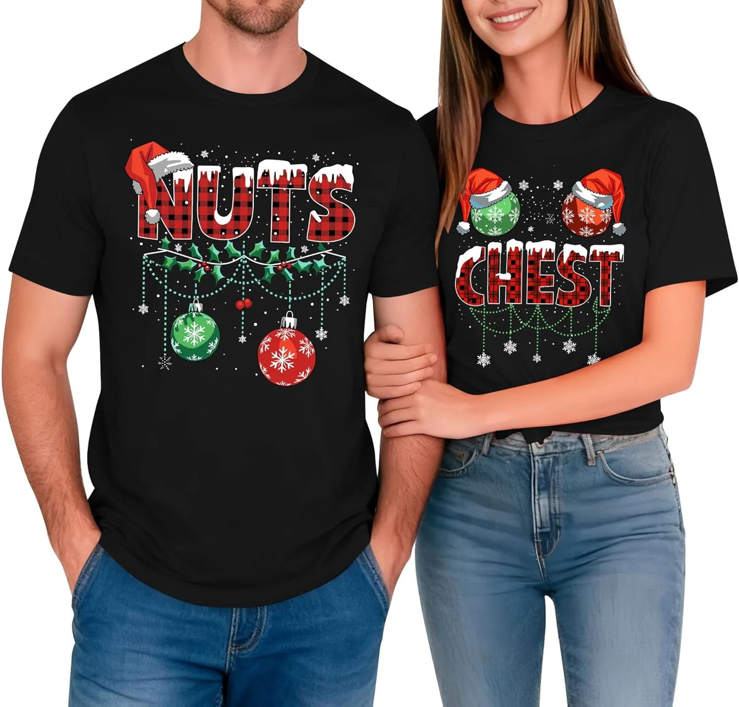 

Футболка для пары с рождественским принтом CAZYCHILD