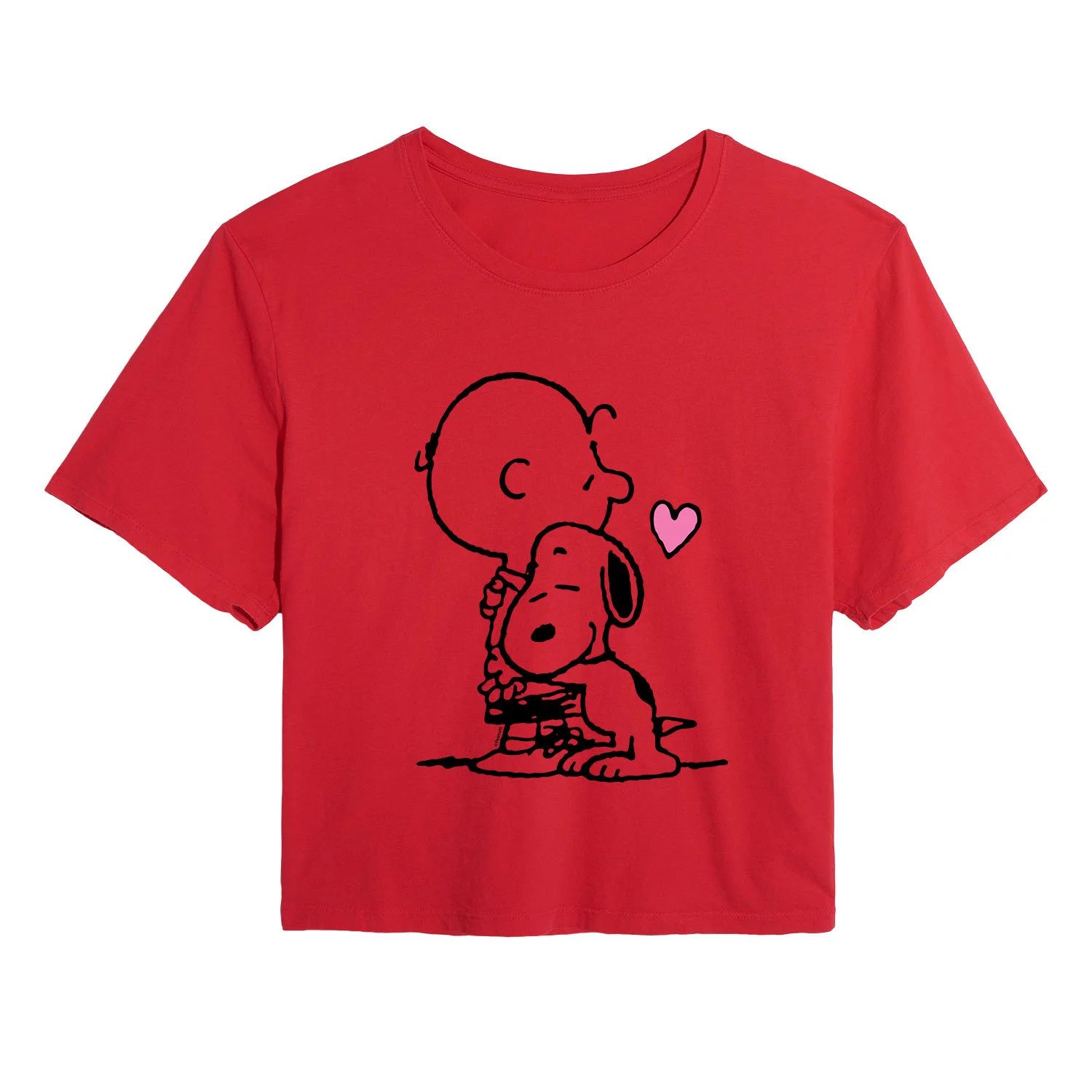 

Укороченная футболка с рисунком Peanuts Snoopy Hug для детей Juniors Licensed Character, красный