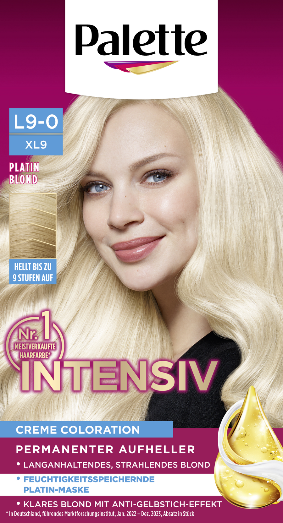 

Краска для волос Poly Palette Intensiv Creme Coloration L9-0XL9 Platin Blond