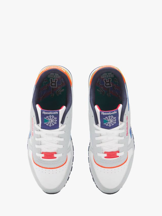 Детские классические кожаные кроссовки Reebok, Moon/Navy — фото 3
