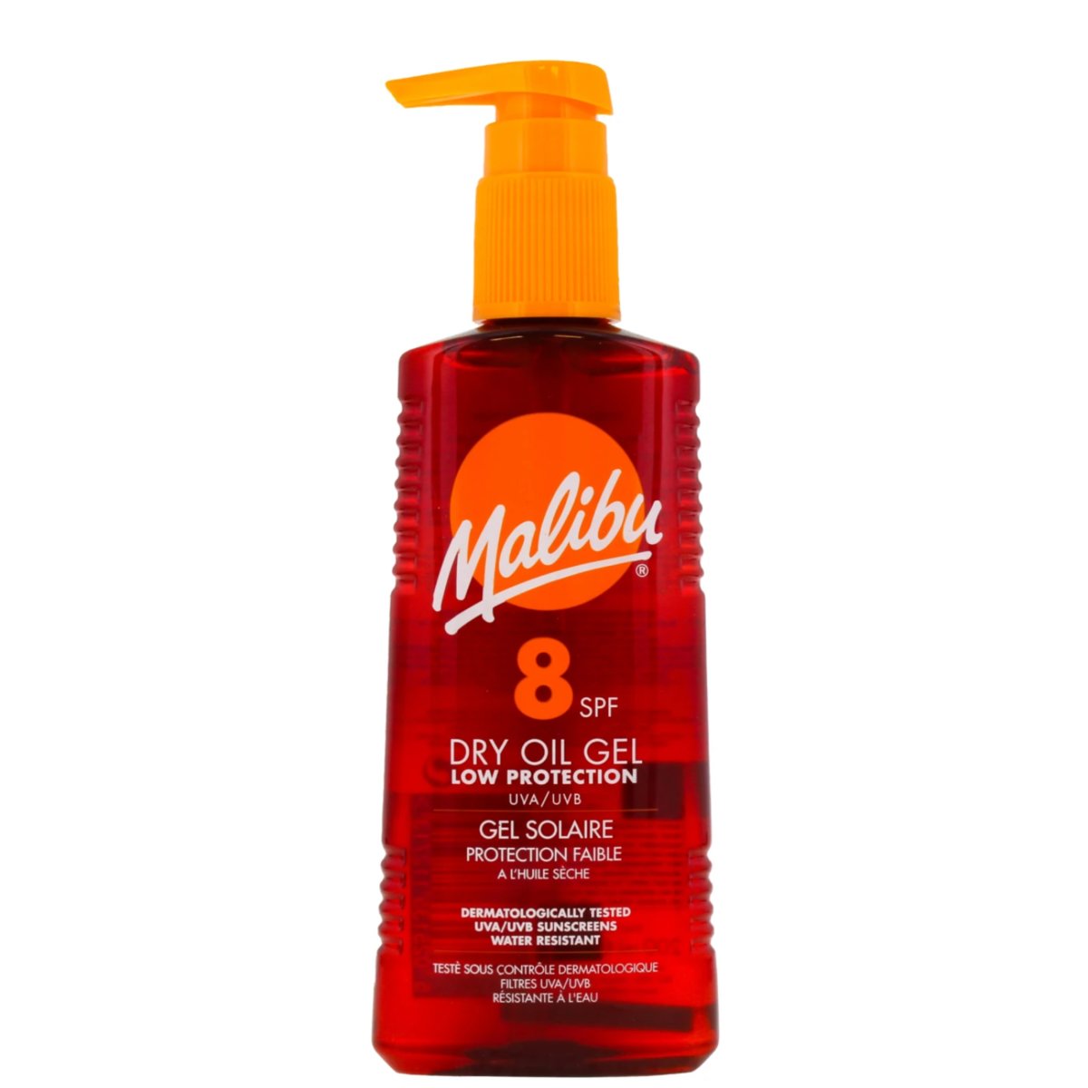 

Malibu, Dry Oil Gel SPF8, бронзирующий гель для загара, 200 мл