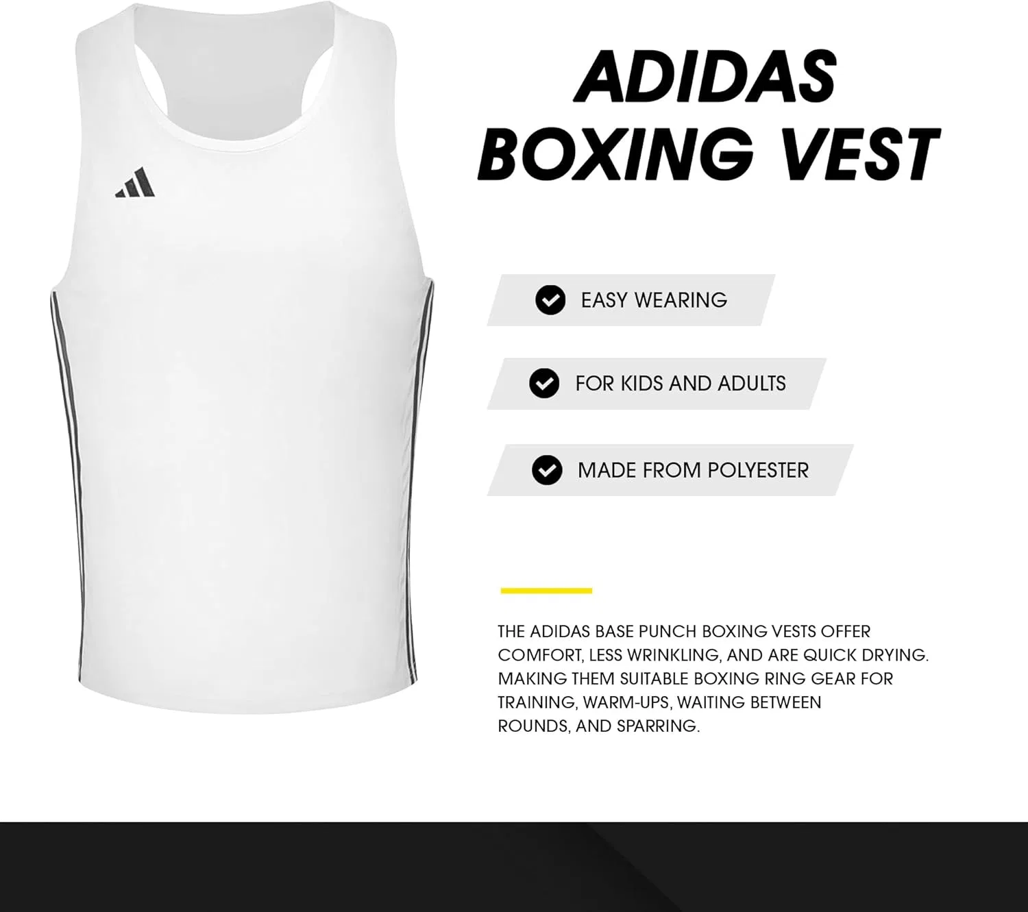 Мужской топ для бокса adidas линейка Punch Line, белый — фото 2