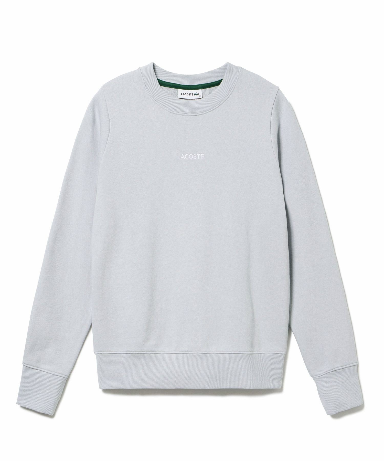 Толстовка LACOSTE с круглым вырезом и вышитым логотипом, светло-серая