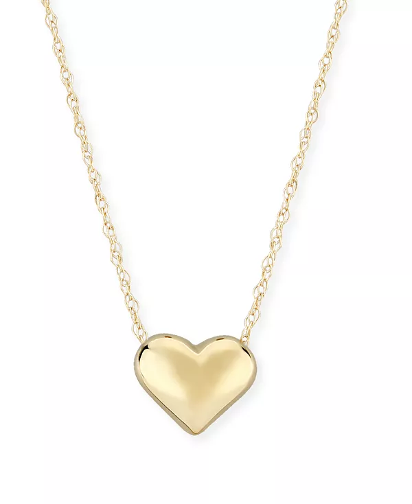

Колье в форме объемного сердца из 14-каратного желтого золота Macy'S, gold