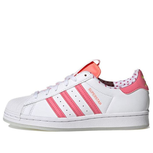 

Кроссовки superstar shell toe j 'valentine's day white pink' Adidas, белый
