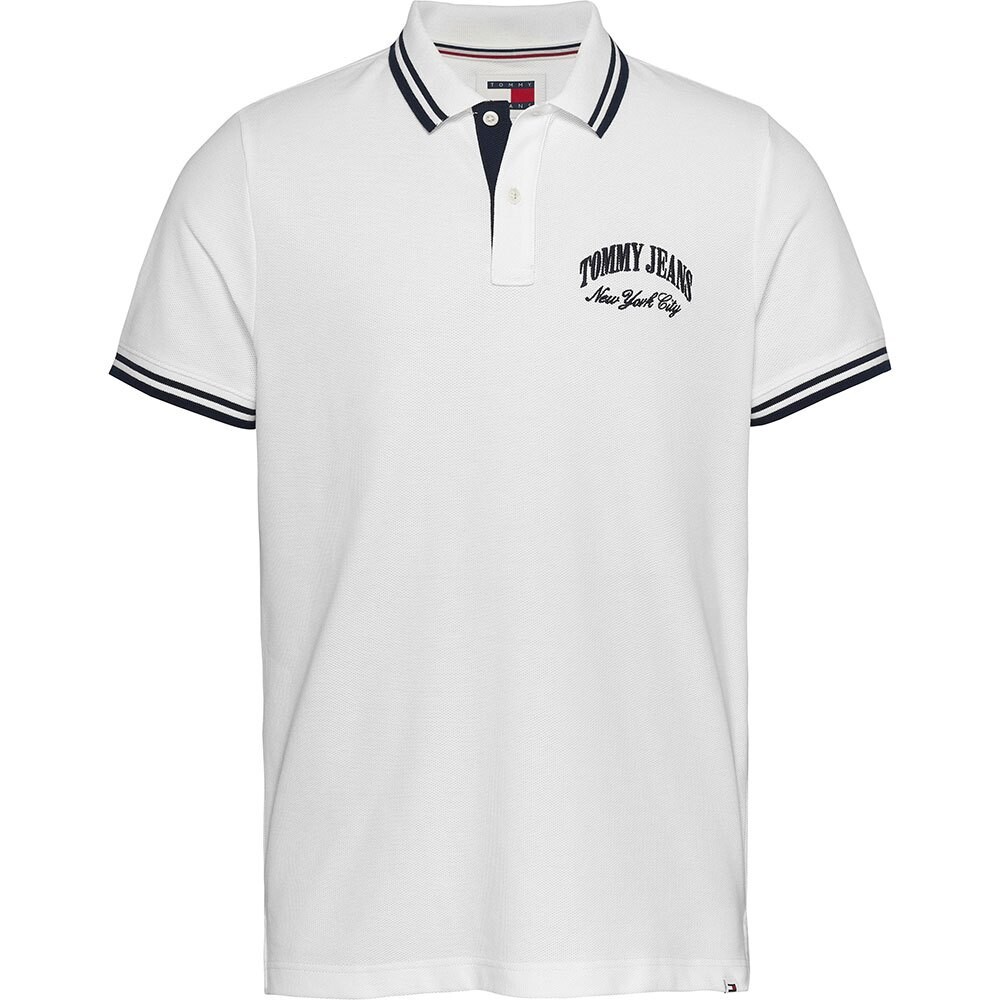

Поло с коротким рукавом Tommy Jeans Reg Tipping, белый