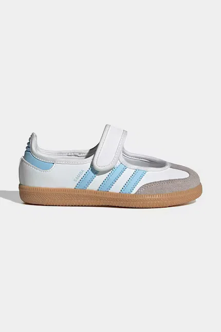 Балетки детские кожаные SAMBA JANE Adidas Originals, белый