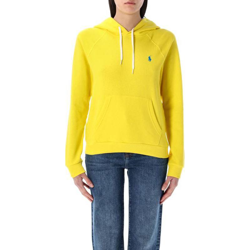 Укороченная флисовая толстовка с капюшоном Polo Ralph Lauren, Lemon — фото 3