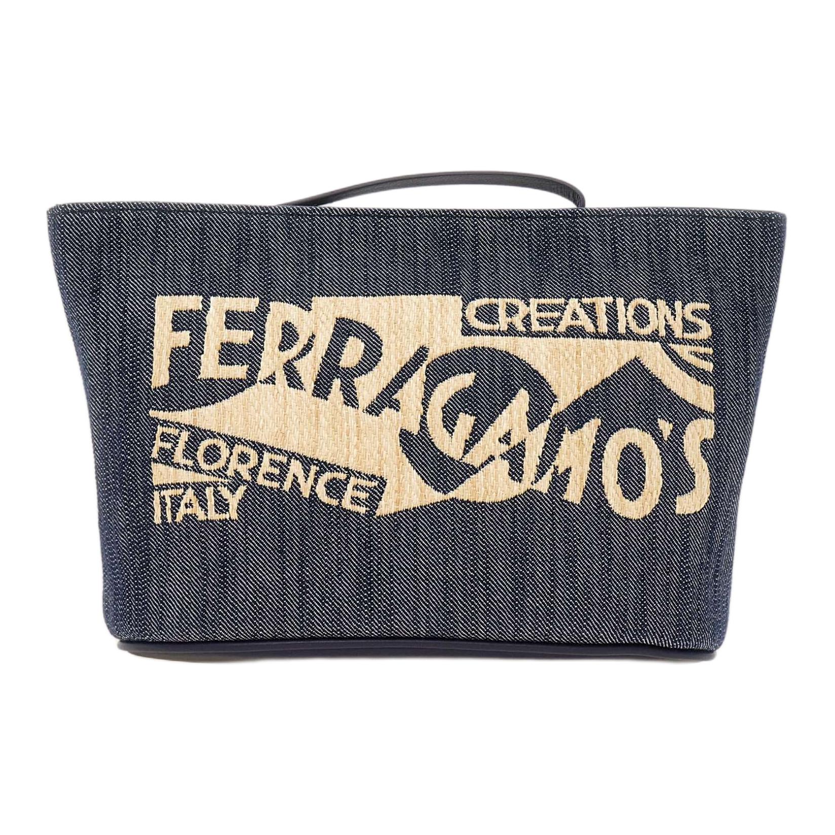 

Ferragamo Сумка для макияжа из рафии и телячьей кожи