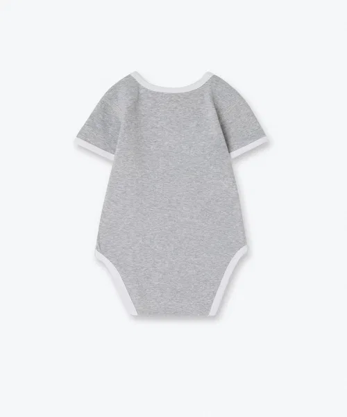 Боди с коротким рукавом 2 шт., бренд Musinsa Standard Kids, цвет чёрный/меланж серый — фото 3