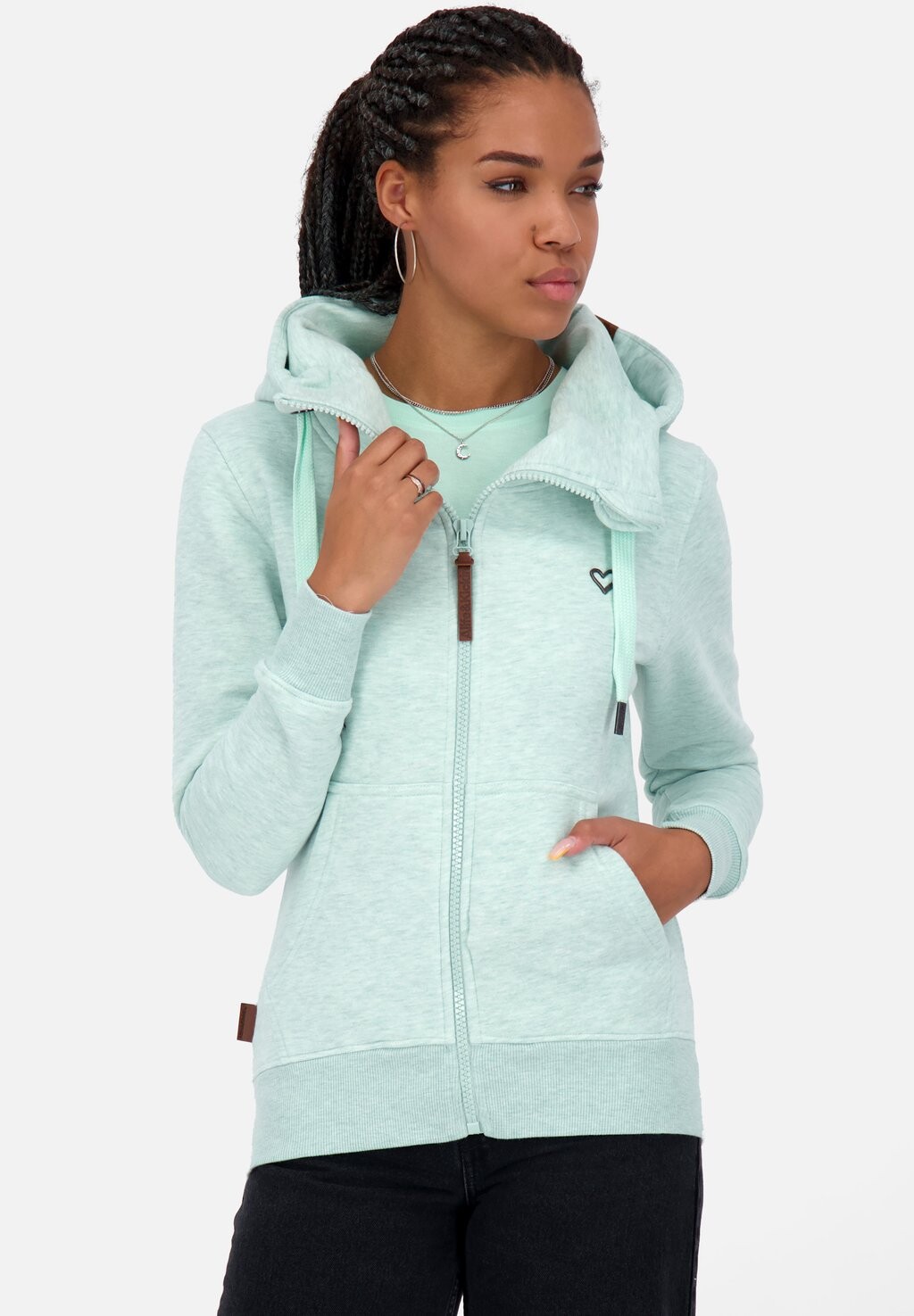 

Толстовка на молнии Yasminak A Hooded alife & kickin, цвет ice mint melange
