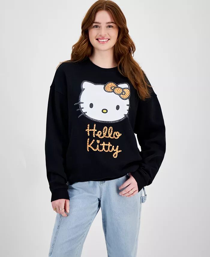 

Толстовка с рисунком Hello Kitty со стразами для юниоров Grayson Threads, The Label, черный