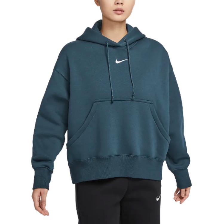 Футболка Nike Sportswear Phoenix Fleece женская Armory Темно-синяя/Белая парусина, Арсенал Темно-синяя/Белая парусина — фото 2