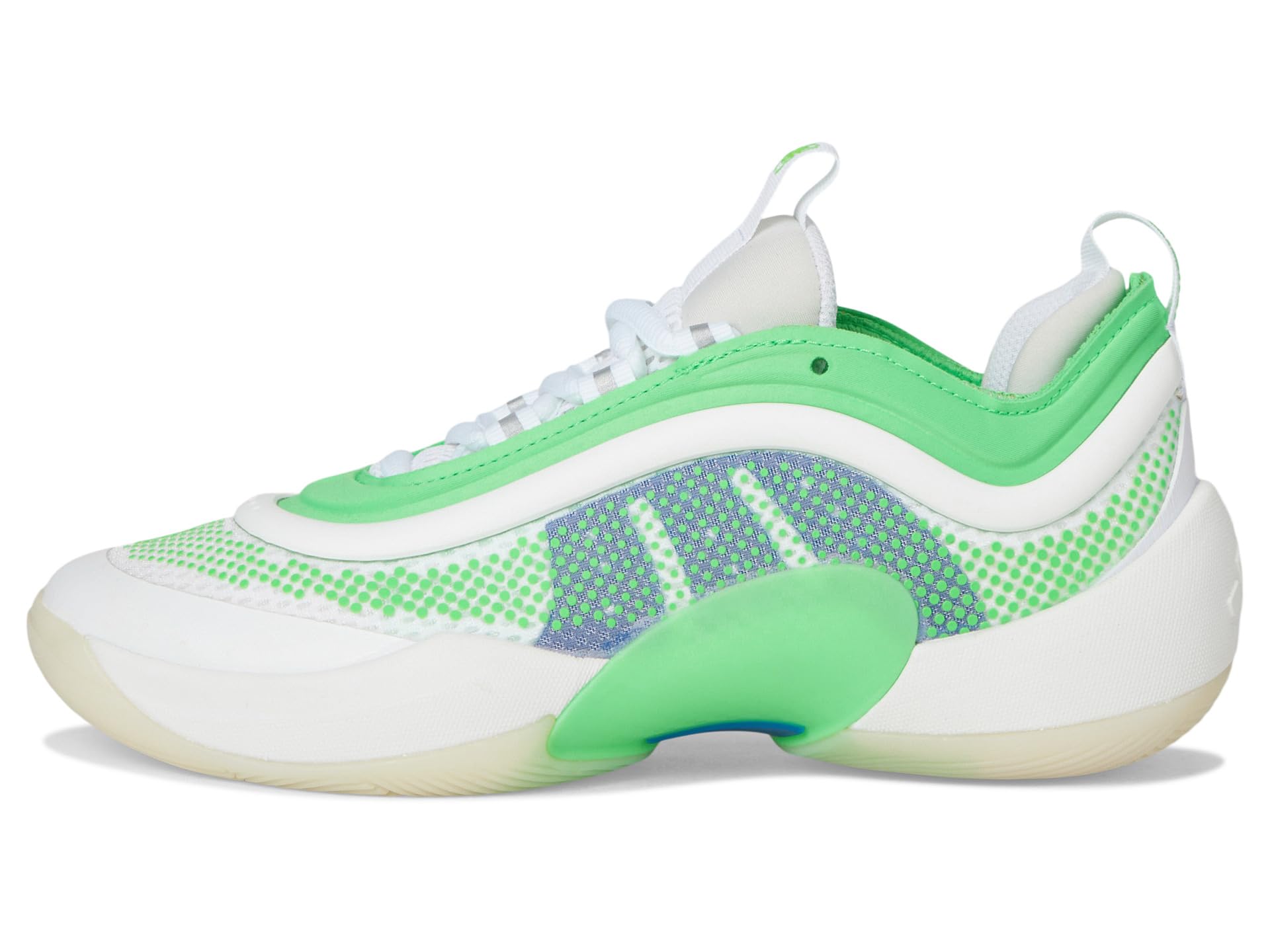 Кроссовки Adidas Kids D.O.N. Issue 6 Basketball Shoes, White/Screaming Green/Lucid Blue — фото 4