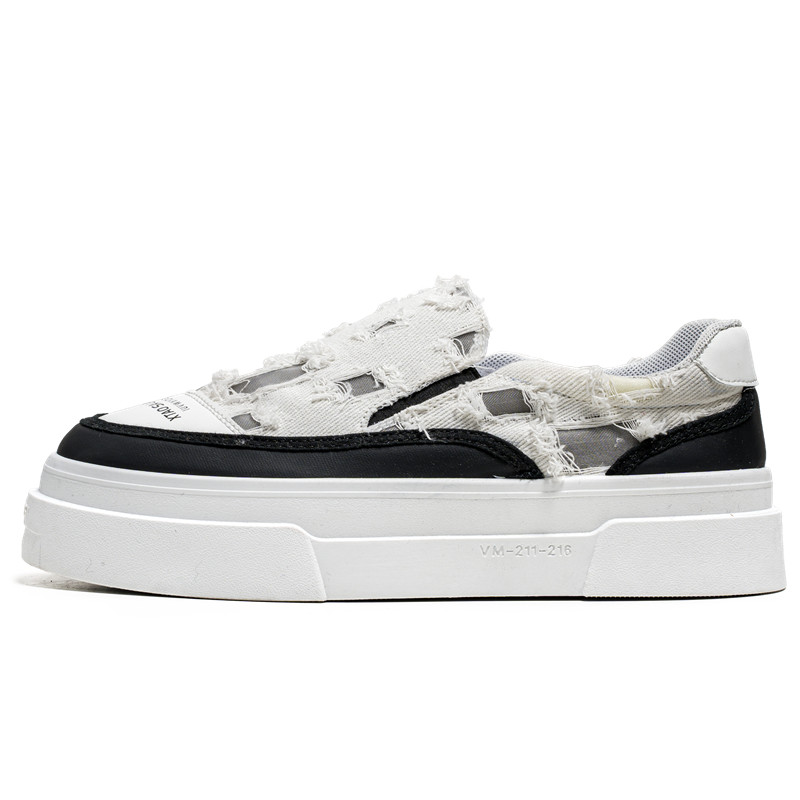 

Кроссовки для скейтбординга для детей и подростков с низким верхом, устойчивые к истиранию, с дышащей поддержкой и влагоотводящими свойствами Cotton Gene, черный/белый