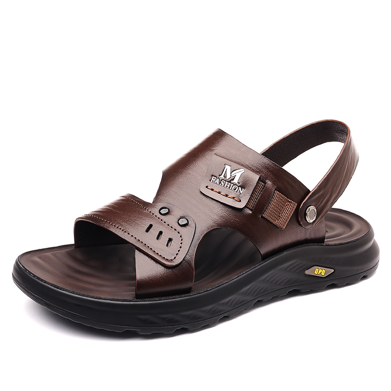 

EGCHI Пляжные шлепанцы мужские черно-коричневые