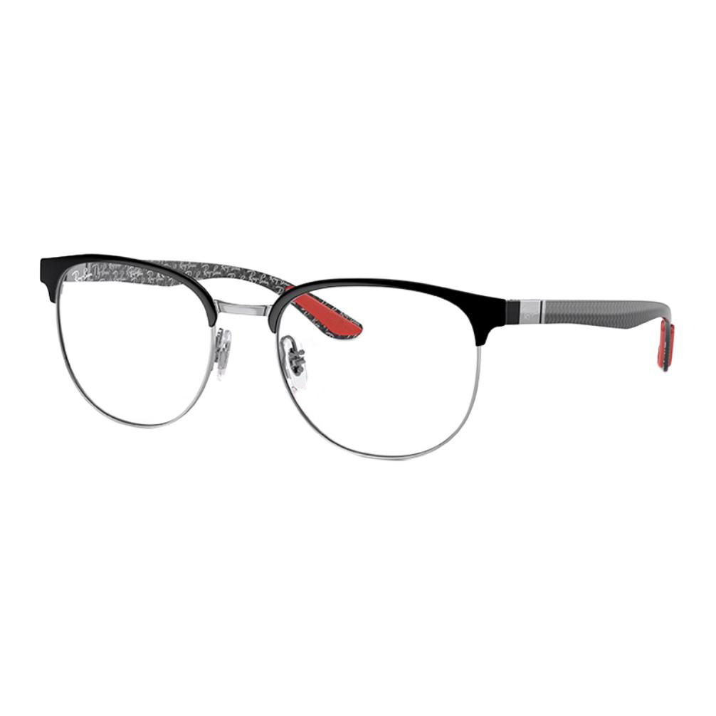

RayBan Унисекс очковая оправа из сплава и углеволокна в стиле бровей черно-серебристого цвета, Black Silver