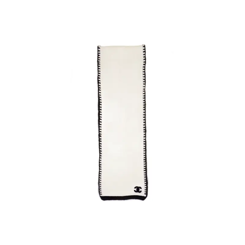 

CHANEL Вязаный шарф женский белый, White