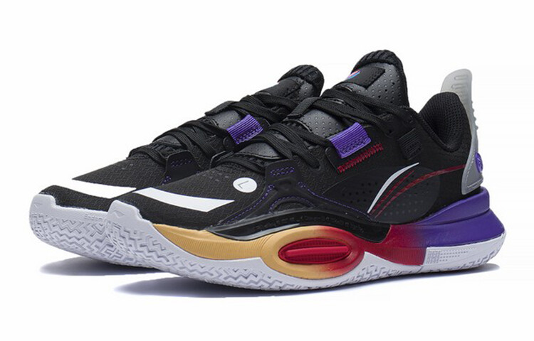 Баскетбольные кроссовки All City 10 Kids GS Low-top черные/фиолетовые New Lakers Lining Young — фото 3