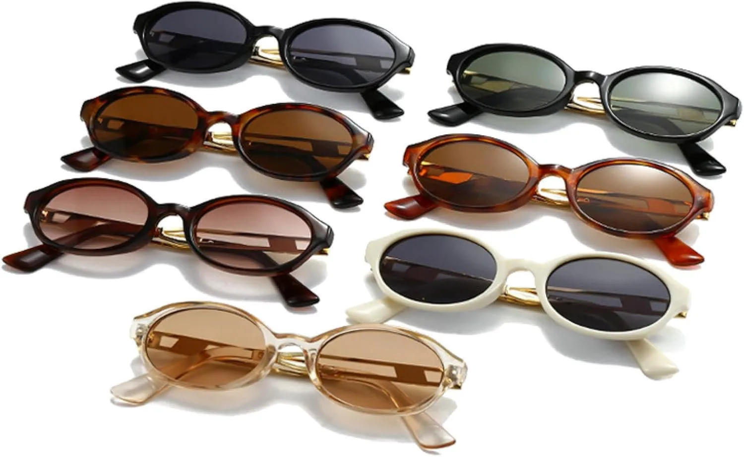 

Женские солнцезащитные очки овальной формы с защитой от УФ-излучения UV400, мужские солнцезащитные очки в стиле панк, чайно-зеленого цвета DSVIGF, Amber Tea