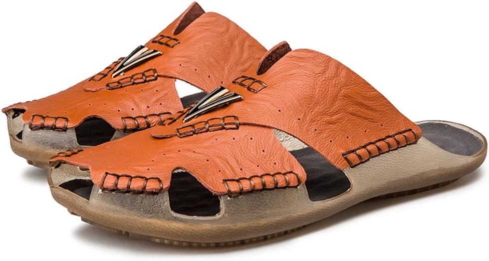 

Мужские сандалии-шлепанцы для летнего отдыха на улице, кожаные дышащие вьетнамки для пляжа, мягкие с открытым носком, повседневные тапочки Yuper, коричневый