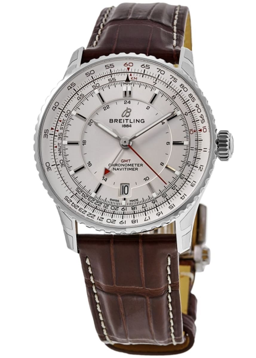 

Breitling Navitimer Automatic 41 GMT бежевый циферблат коричневый кожаный ремешок мужские часы A32310211G1P1