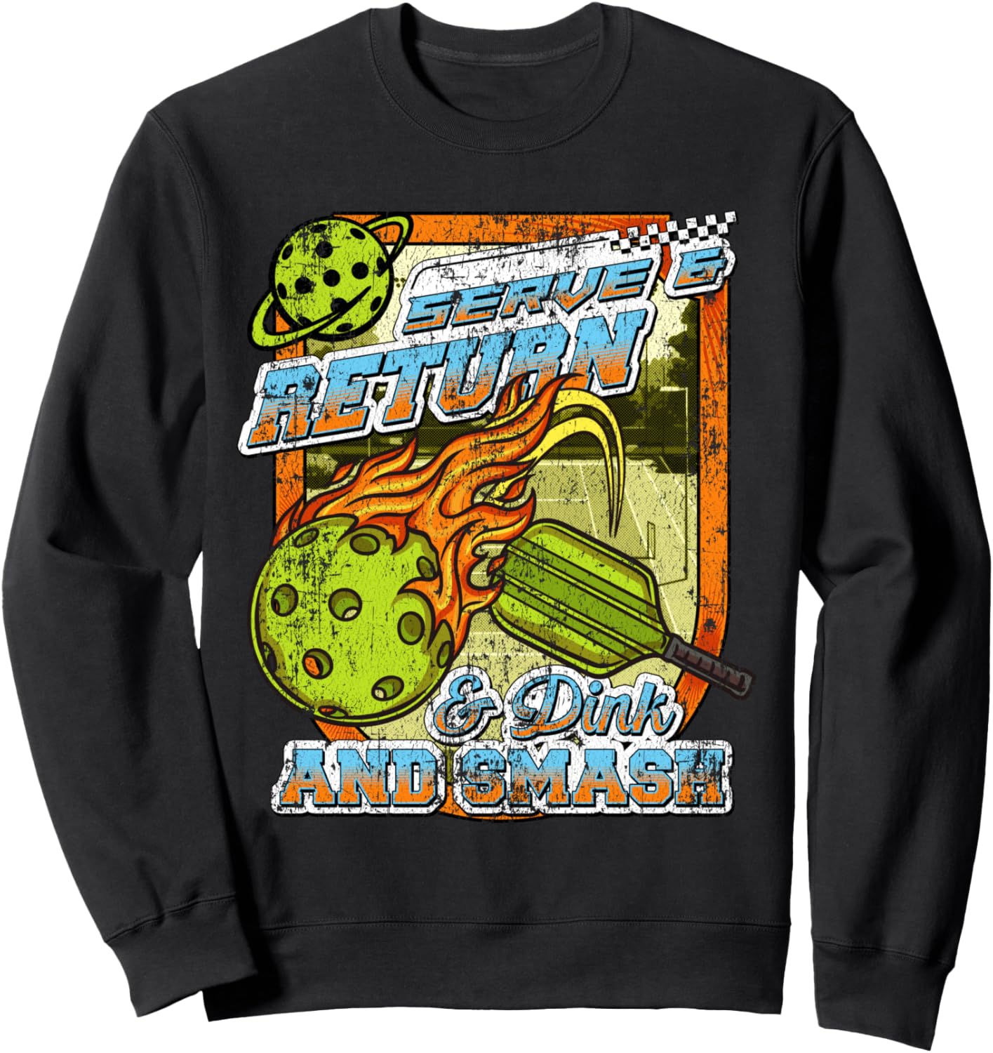 

Подача, прием, короткий удар и мощный удар. Милая забавная толстовка для фаната пиклбола Four1Nine Pickleball Official, черный