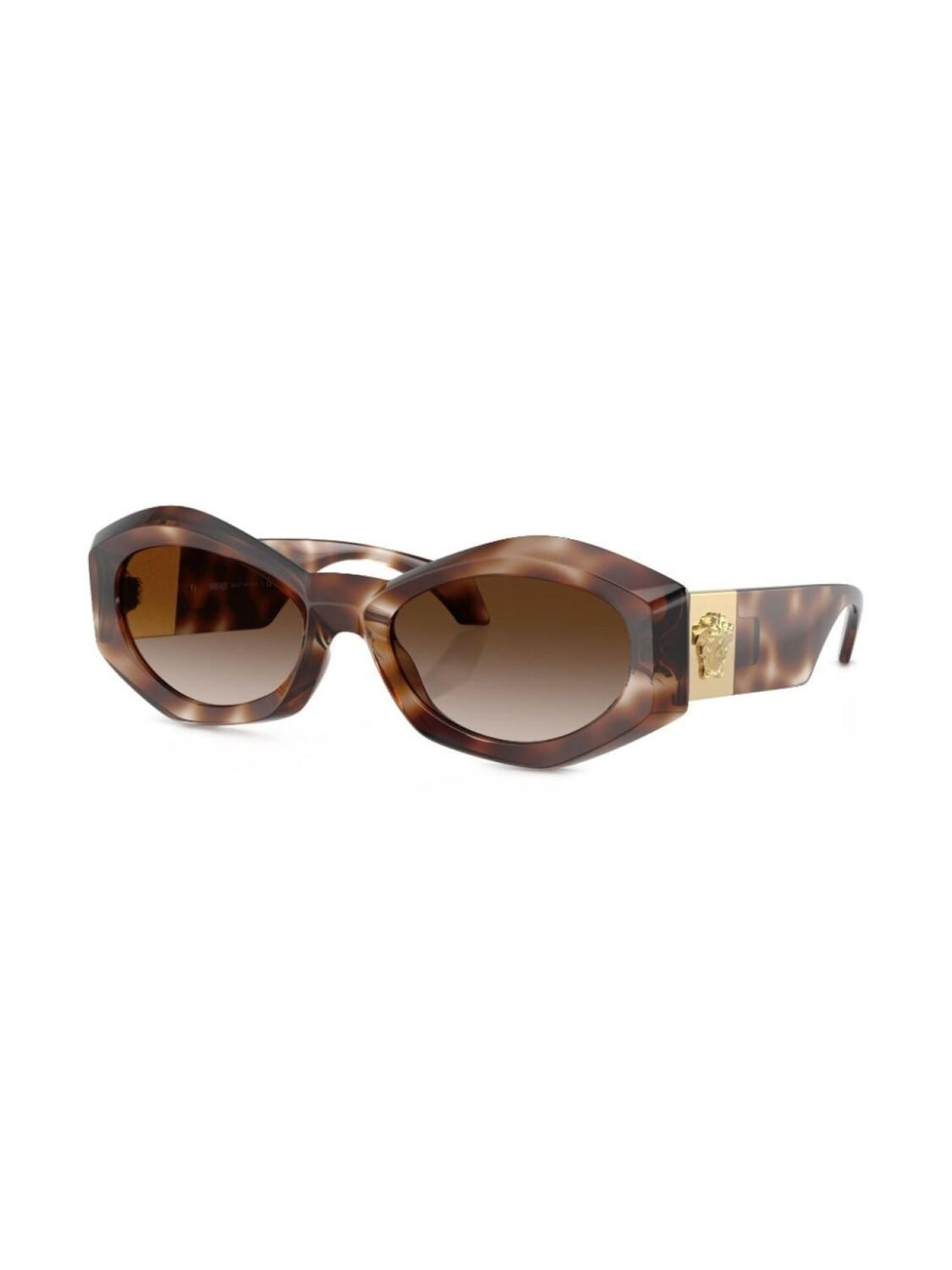 Солнцезащитные очки в овальной оправе с декором Medusa Versace Eyewear, коричневый — фото 2