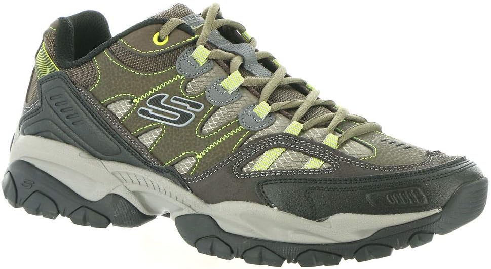 Кроссовки Skechers Sparta 2.0 из кожи и сетки для мужчин с шнуровкой, черный/оливковый — фото 2