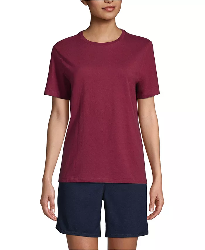 

Школьная форма Женская футболка с коротким рукавом Feminine Fit Essential T-shirt Lands' End, красный