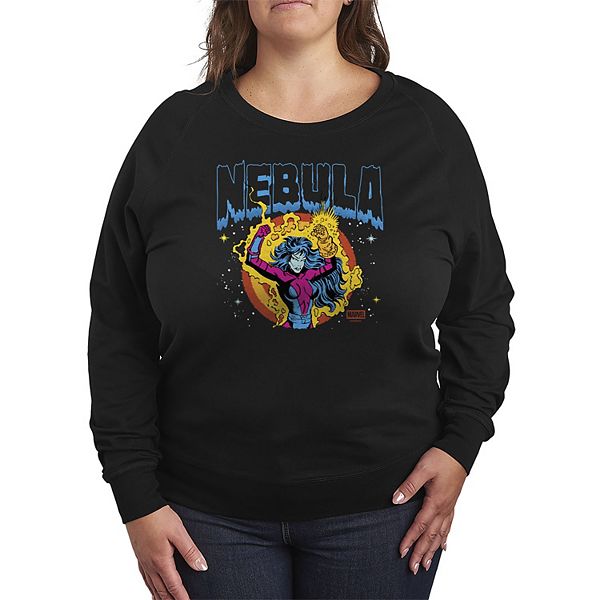 

Plus size футболка с длинным рукавом Guardians of the Galaxy Nebula из французского футера Marvel, Black