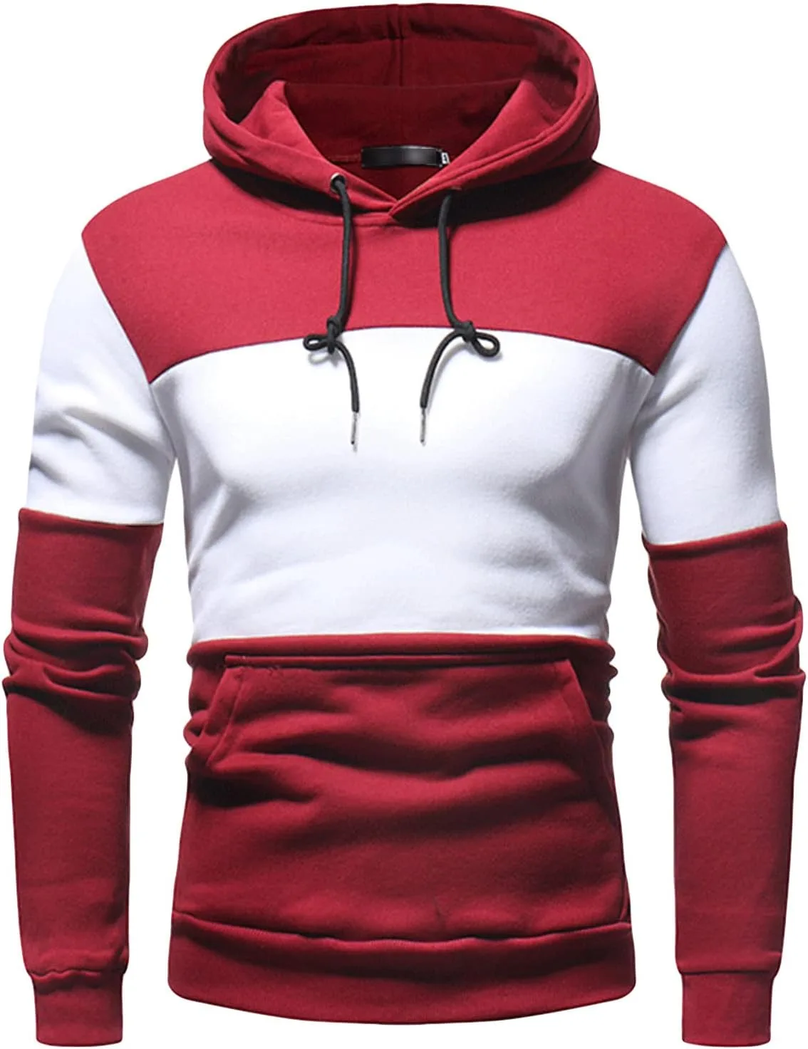 

JEsilunmaMY худи для мужчин с длинным рукавом, цветной блок, slim fit