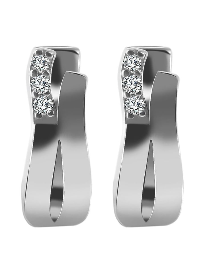 

Adeliás Женские серьги - серьги-кольца на шарнирах из серебра 925 пробы с кубическим цирконием в серебре