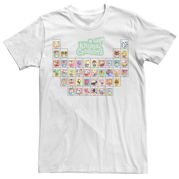 

Футболка Big & Tall Animal Crossing New Horizons Periodic Table of Villagers Licensed Character