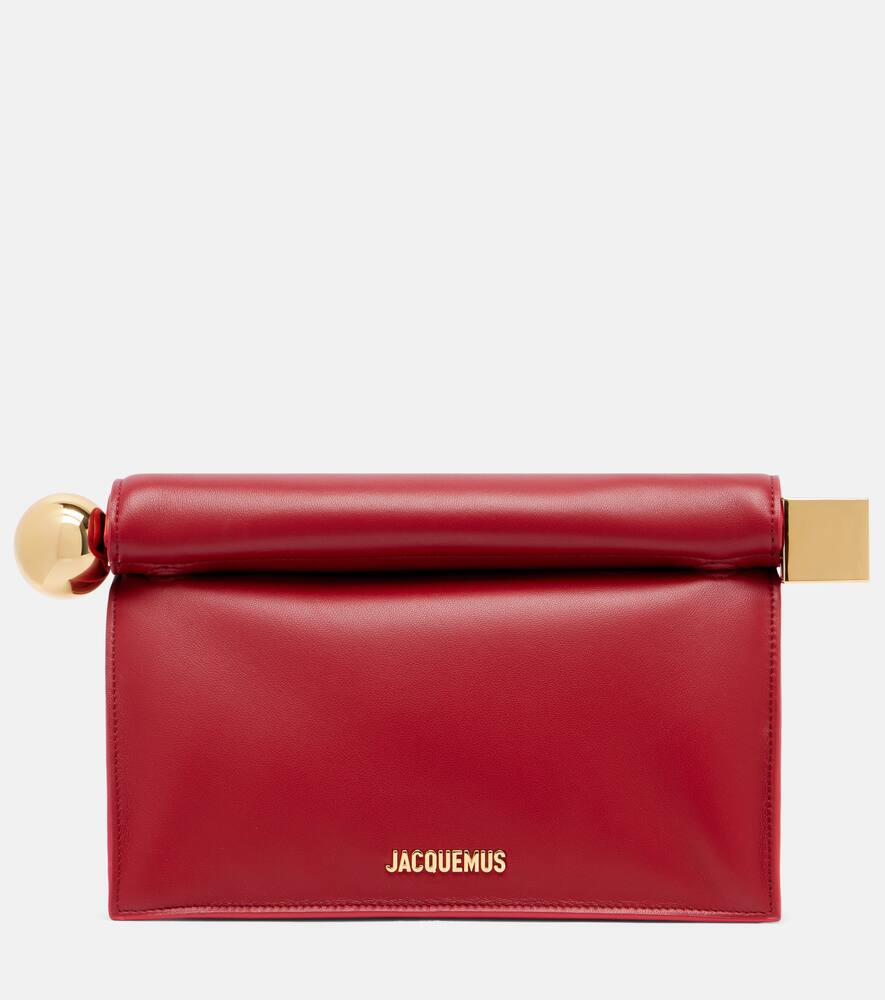 

Маленький кожаный клатч La Pochette Rond Carré Jacquemus, Dark Red