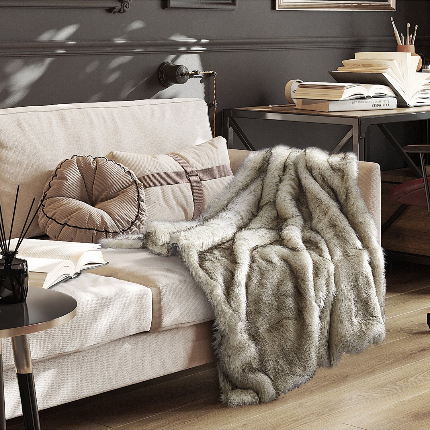 

Вязаный плед Inspired Home Tzvi, цвет White Lion
