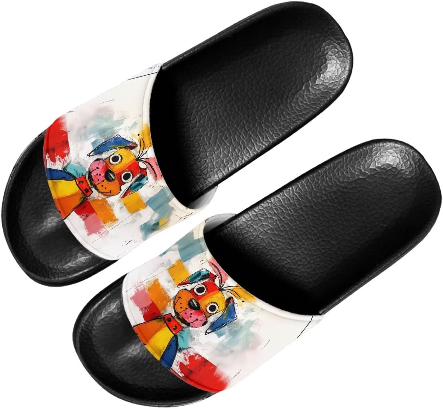 

Мужские повседневные сандалии Quxjehoe, шлепанцы для душа, нескользящие, для улицы и дома, размер 5-14, Abstract Dog