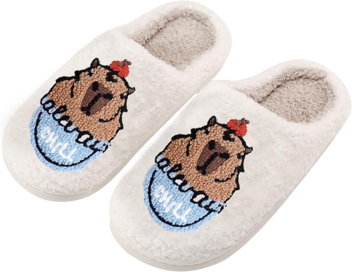 

Женские и мужские милые тапочки с лягушкой, с пушистым поролоновым эффектом памяти, кавайные мультяшные тапочки, зимние теплые пушистые ботинки Ulel, Capybara