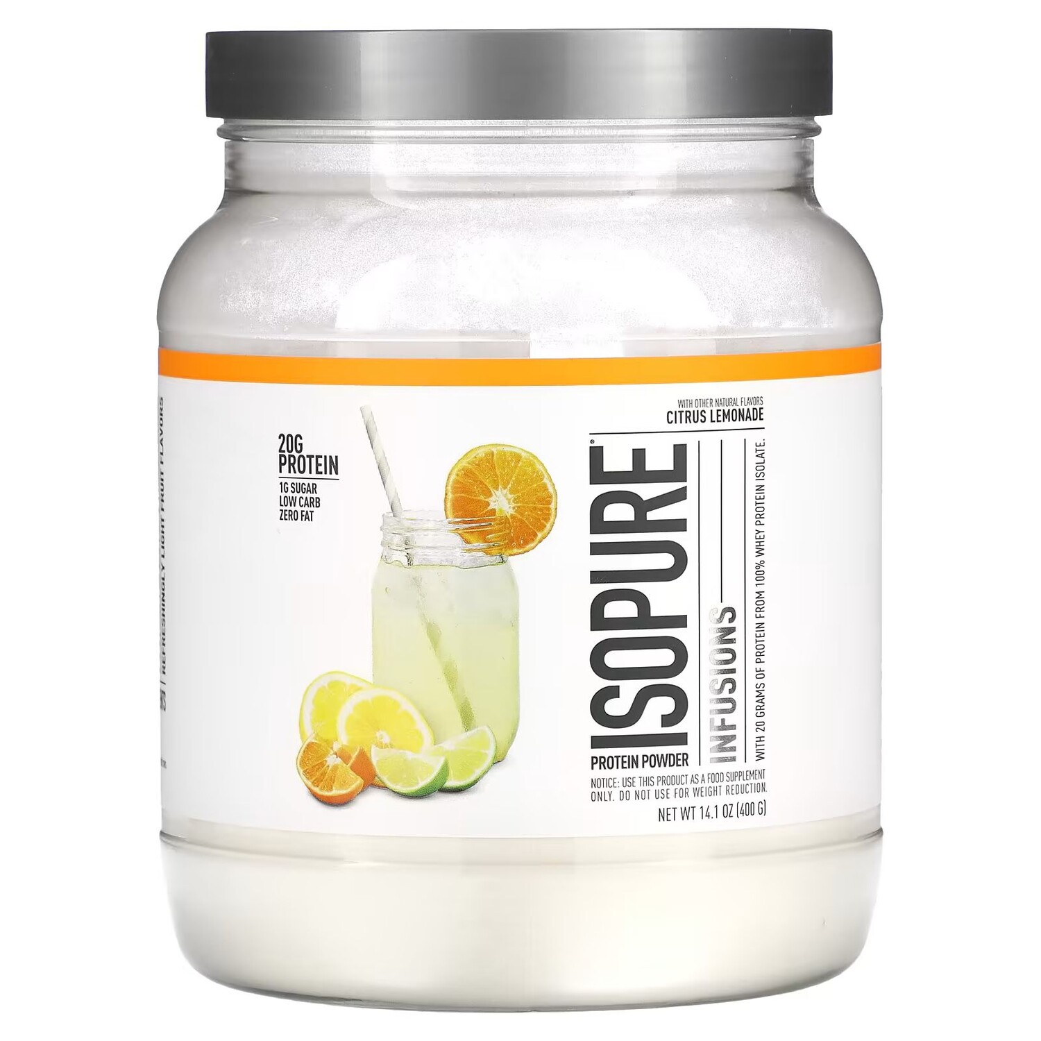 

Протеиновый порошок Infusions, цитрусовый лимонад, 14,1 унции (400 г) Isopure