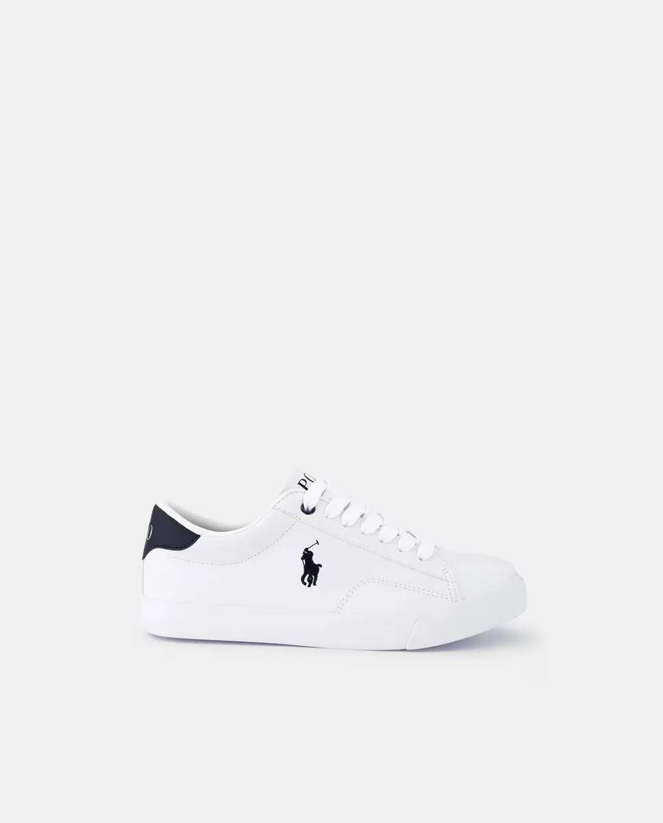 

Детские кроссовки с низким шлемом и боковым логотипом Theron V Polo Ralph Lauren, белый