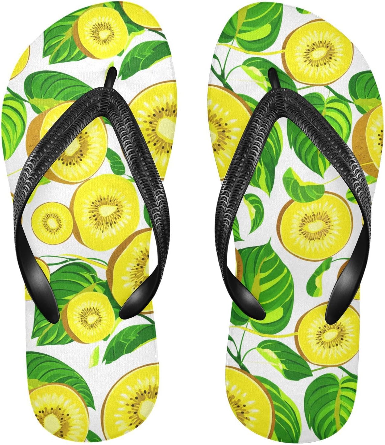 

Желтые киви шлепанцы для пляжа, сандалии с резиновой подошвой, нескользящие летние тапочки для мужчин, для прогулок Sinestour