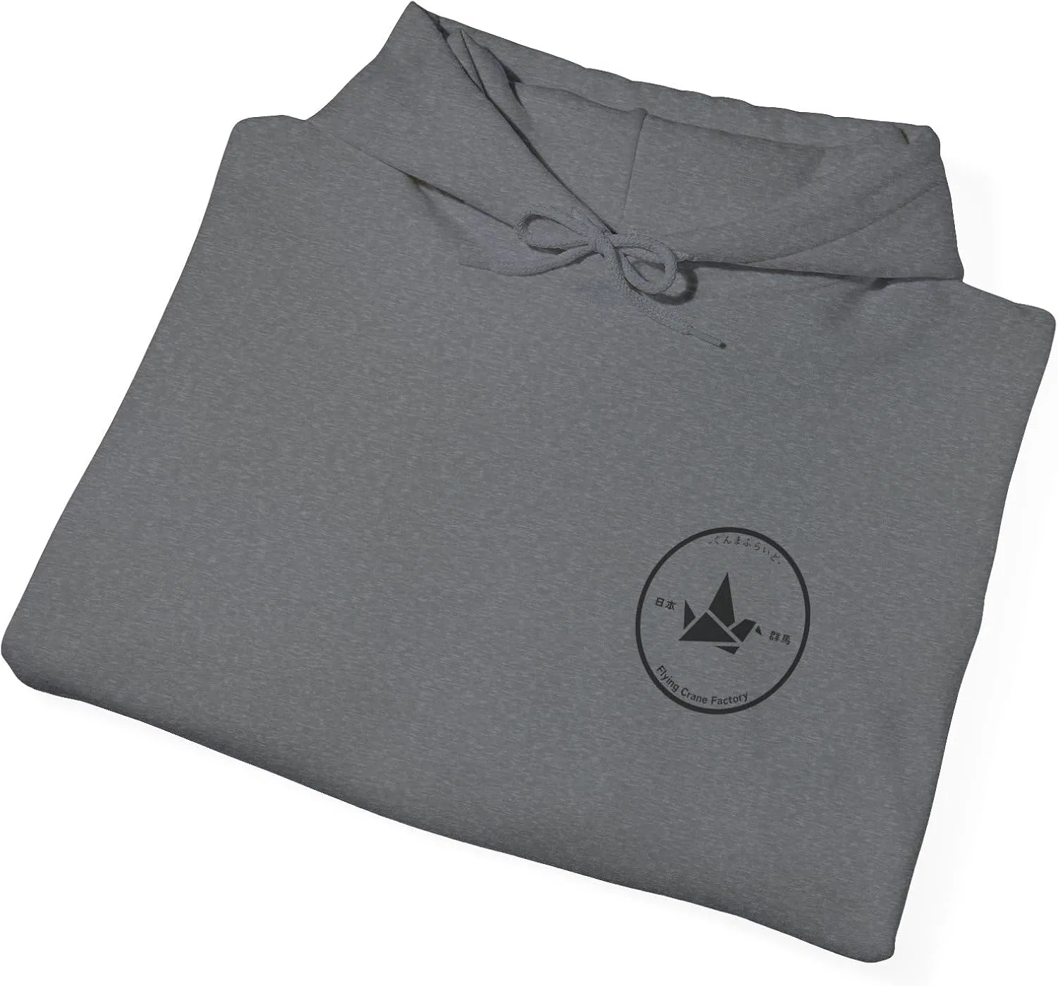 Толстовка с капюшоном Origami Crane, Fuji Style, бренд GENERIC, цвет Graphite Heather — фото 4