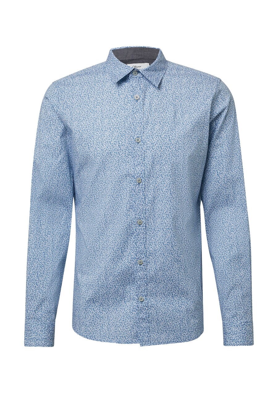

Рубашка Slim Fit на пуговицах s.Oliver, дымчато-синий/светло-голубой