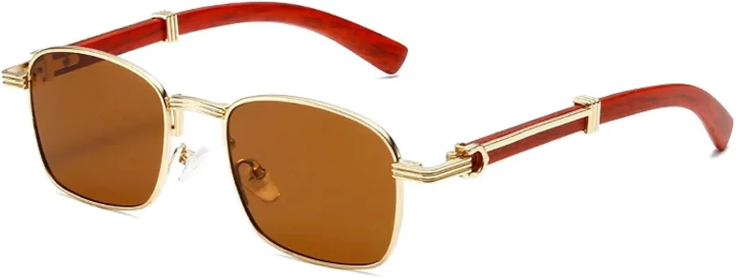 

Роскошные солнцезащитные очки из сплава для женщин и мужчин, модные, винтажные, для активного отдыха, с защитой от УФ-излучения UV400 TVTBBVV, Gold-brown