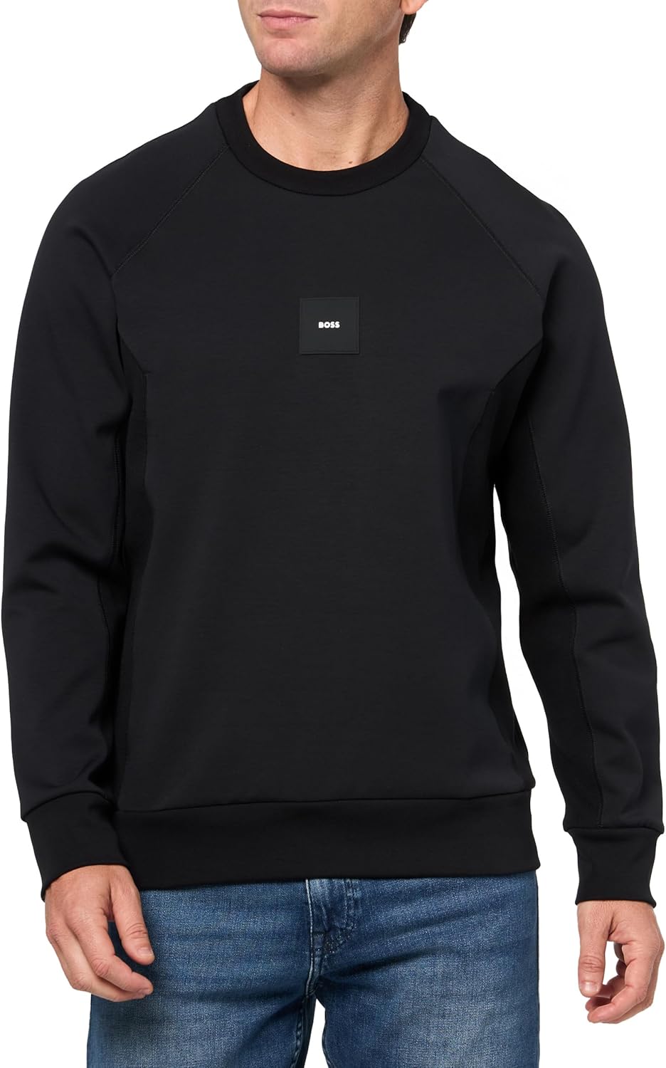

BOSS мужской свитшот с логотипом-значком из хлопкового микса, Black Carbon, Черный, BOSS мужской свитшот с логотипом-значком из хлопкового микса, Black Carbon