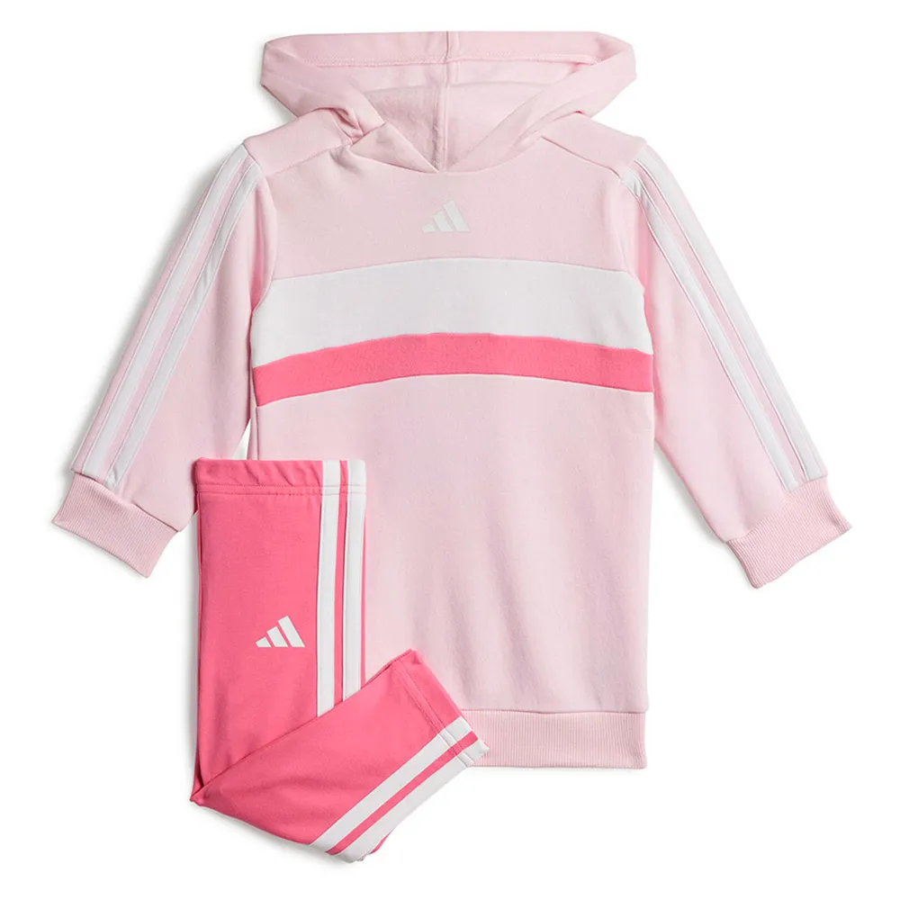 

Комплект adidas Seasonal Essentials Tiberio 3 Stripes Fleece Leggings, розовый