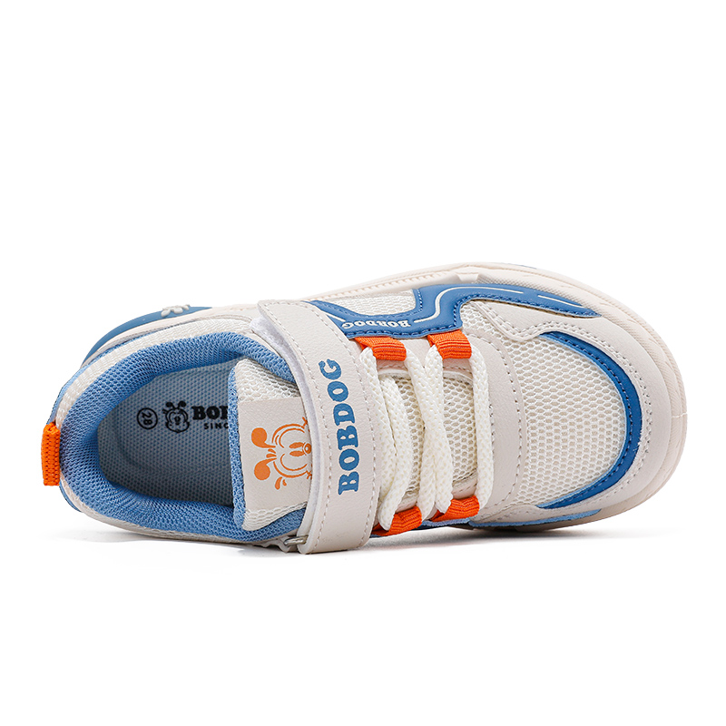Детские скейтерские кроссовки Kids BOBDOG, бежевый/синий — фото 3