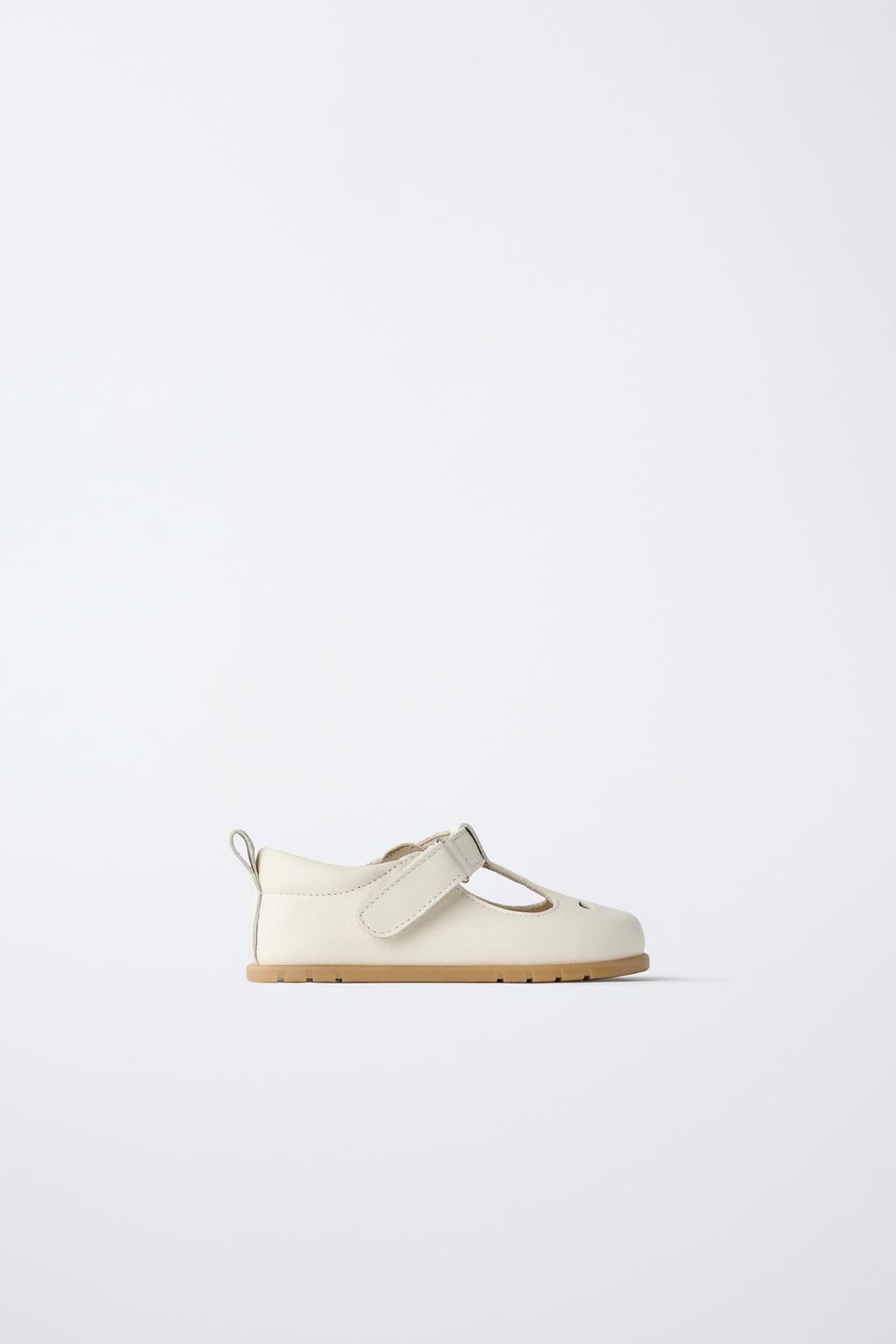 

Кожаные туфли на босу ногу ZARA, цвет Ecru White