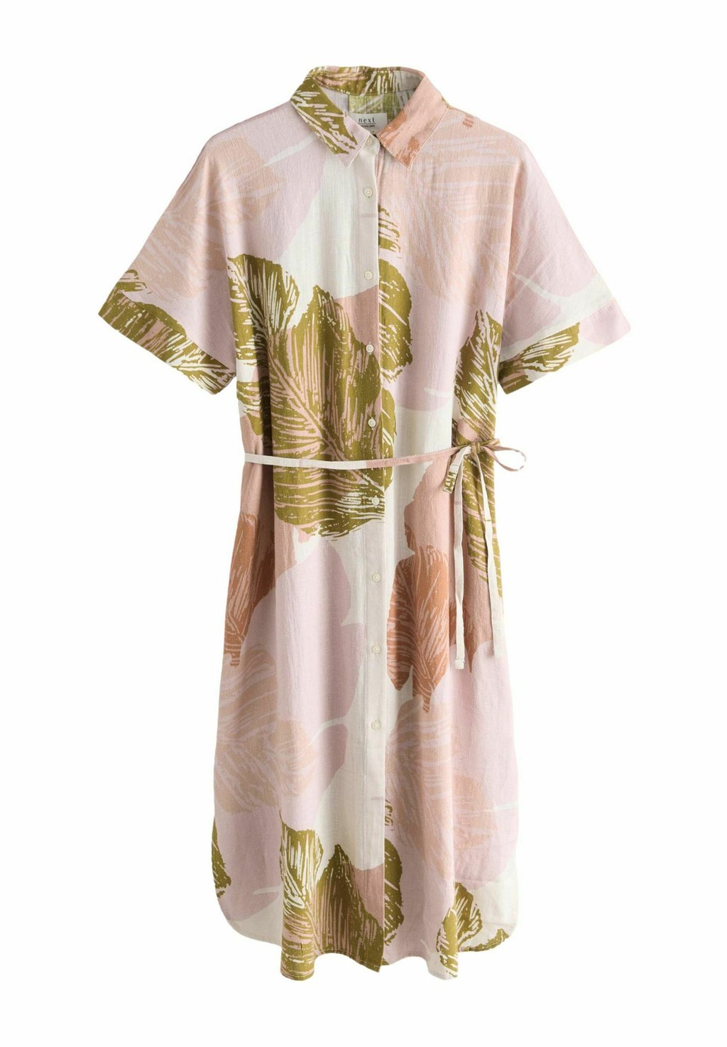 

Платье-рубашка SHORT SLEEVE WAIST MIDI WITH Next, бежевый